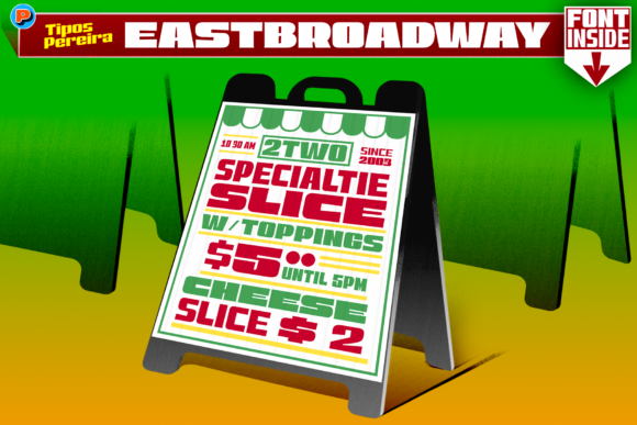 East Broadway: A Bold Display Font for Creative Product Design