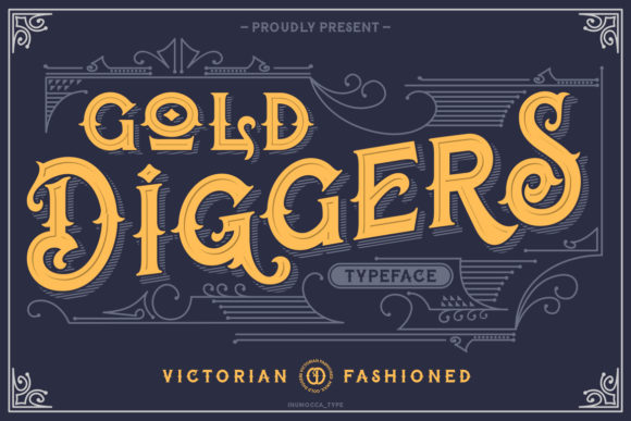 Gold Diggers: A Timeless Display Font for Vintage-Inspired Design